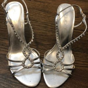 Aldo silver rhinestone shoes